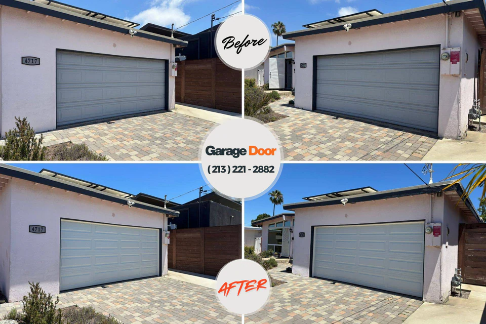 Before and after: garage door repair Lewes, DE